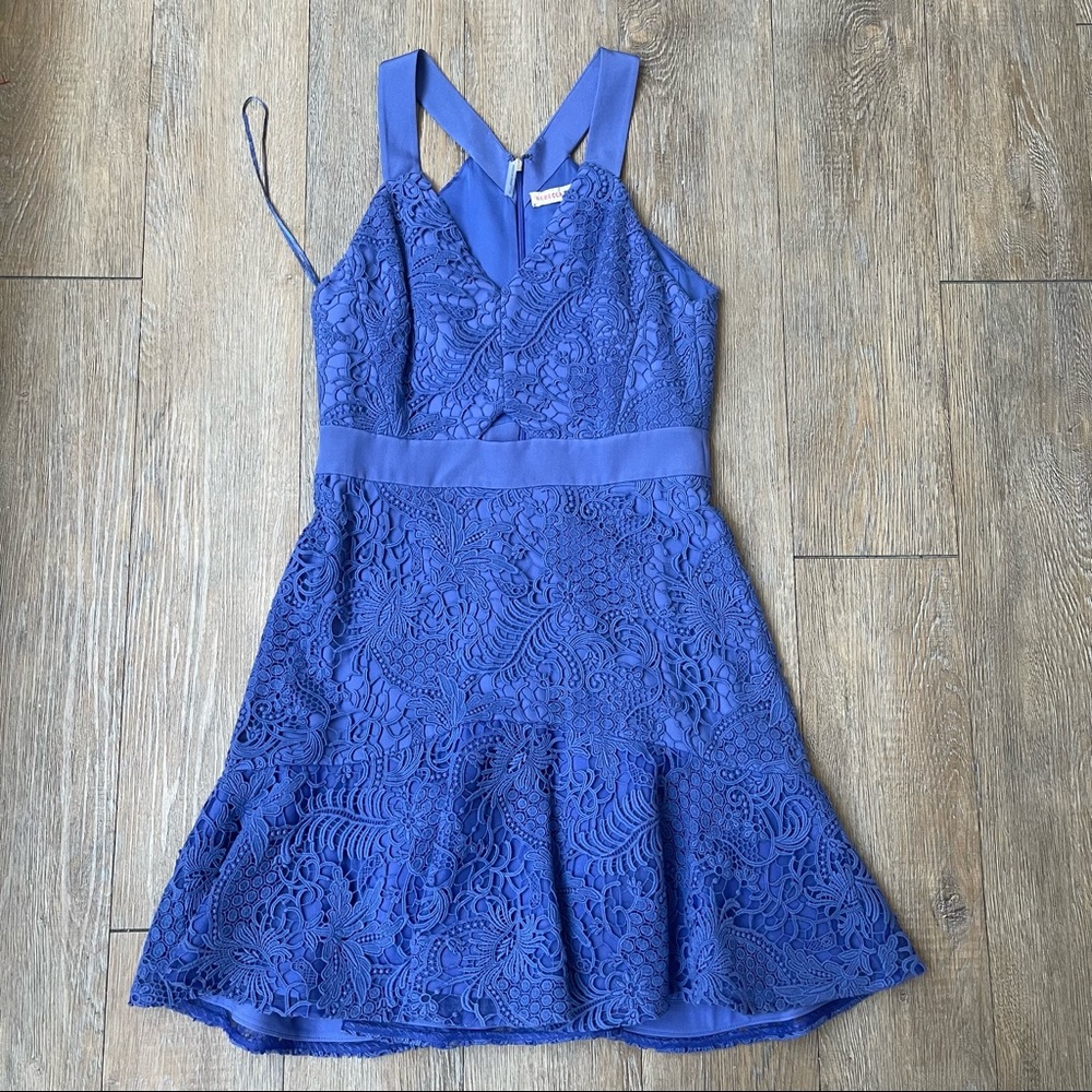 Rebecca Taylor - Women's - Blue Lace Cutout Fit & Flare Dress - Size 8